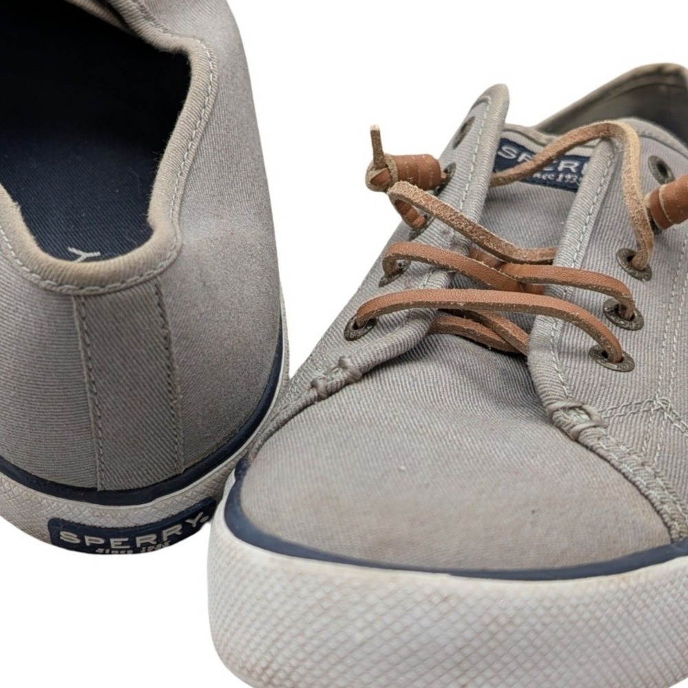 Sperry Crest Vibe Sneaker STS95729 Grey Linen Women 11M Casual Boat Shoe